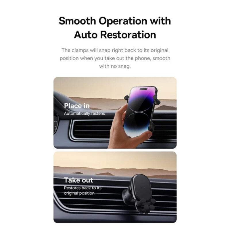 پایه نگهدارنده موبایل بیسوس مدل BASEUS STABLE GRAVITATIONAL CAR MOUNT AIR (AIR OUTLET VERSION)