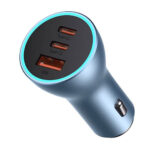 شارژر فندکی 65 وات بیسوس مدل BASEUS GOLDEN CONTACTOR PRO TRIPLE FAST CHARGER U+C+C 65W