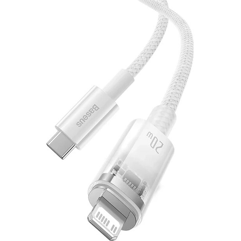 کابل شارژ TYPE C به LIGHTNING بیسوس مدل BASEUS EXPLORER SERIES SMART TEMPERATURE CONTROL 20W به طول 1 متر