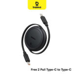 کابل تبدیل TYPE C به TYPE C بیسوس مدل BASEUS FREE2PULL MINI CHARGING 60W به طول 1 متر
