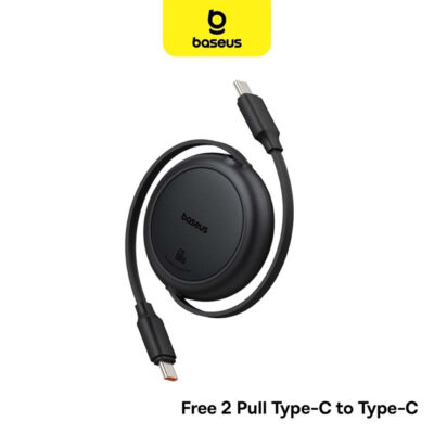 کابل تبدیل TYPE C به TYPE C بیسوس مدل BASEUS FREE2PULL MINI CHARGING 60W به طول 1 متر