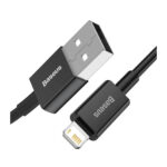 کابل USB A-LIGHTENING بیسوس مدل BASEUS PUDDING SERIES FAST CHARGING CABLE USB to IP 2.4A 20W 1.2M به طول 1.2 متر