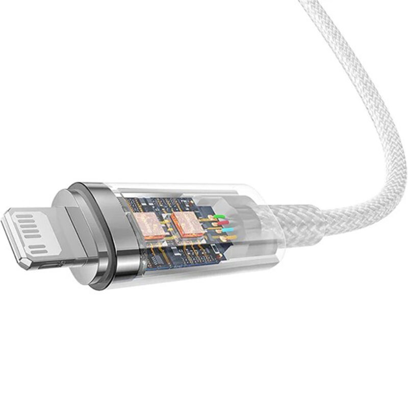 کابل شارژ TYPE C به LIGHTNING بیسوس مدل BASEUS EXPLORER SERIES SMART TEMPERATURE CONTROL 20W به طول 1 متر
