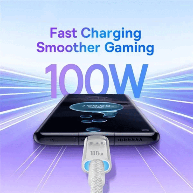 کابل شارژ TYPE C TO TYPE C بیسوس مدل BASEUS EXPLORER SERIES FAST CHARGING 100W SMART TEMPERATURE CONTROL به طول 1 متر