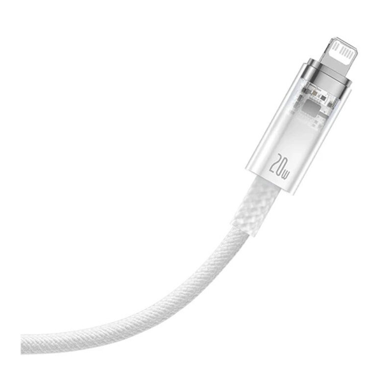 کابل شارژ TYPE C به LIGHTNING بیسوس مدل BASEUS EXPLORER SERIES SMART TEMPERATURE CONTROL 20W به طول 1 متر