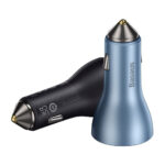 شارژر فندکی 65 وات بیسوس مدل BASEUS GOLDEN CONTACTOR PRO TRIPLE FAST CHARGER U+C+C 65W