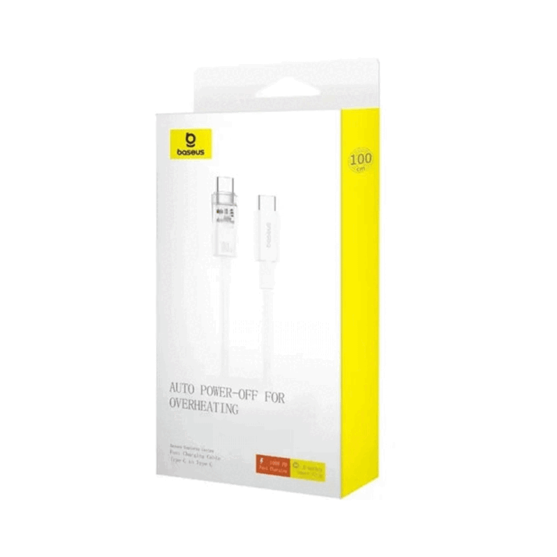 کابل شارژ TYPE C TO TYPE C بیسوس مدل BASEUS EXPLORER SERIES FAST CHARGING 100W SMART TEMPERATURE CONTROL به طول 1 متر
