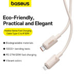 کابل تبدیل USB-C به LIGHTNING بیسوس مدل BASEUS HABITAT SERIES FAST CHARGING CABLE TYPE-C TO IP 20W به طول 2 متر