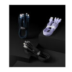 کابل شارژ و دیتا سه سر میکرو, تایپ سی و لایتنینگ بیسوس مدل BASEUS FLASH SERIES II 1-to-3 FAST CHARGING DATA CABLE 66W به طول 1.2 متر