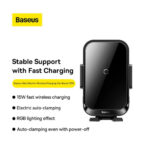 پایه نگهدارنده و شارژر بی سیم بیسوس مدل BASEUS HALO ELECTRIC WIRELESS CHARGING CAR MOUNT 15W