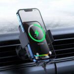 پایه نگهدارنده و شارژر بی سیم بیسوس مدل BASEUS HALO ELECTRIC WIRELESS CHARGING CAR MOUNT 15W