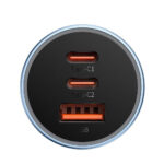 شارژر فندکی 65 وات بیسوس مدل BASEUS GOLDEN CONTACTOR PRO TRIPLE FAST CHARGER U+C+C 65W