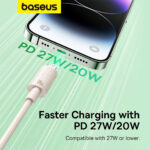 کابل تبدیل USB-C به LIGHTNING بیسوس مدل BASEUS HABITAT SERIES FAST CHARGING CABLE TYPE-C TO IP 20W به طول 2 متر