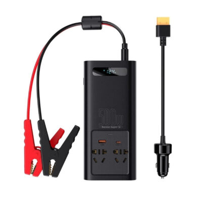 مبدل برق چند کاره 500 وات بیسوس مدل BASEUS SUPER SI POWER INVERTER 500W