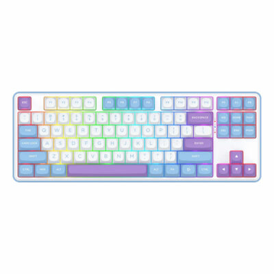 کیبورد گیمینگ ردراگون مدل REDRAGON STAR BLADE K707 PRO WIRELESS - WHITE BLUE PURPLE