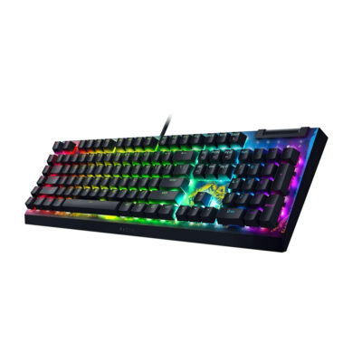 کیبورد گیمینگ ریزر مدل RAZER BLACKWIDOW V4 X FORTNITE EDITION _ YELLOW SWITCH