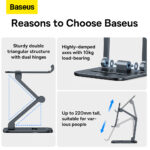 پایه نگهدارنده گوشی موبایل و تبلت بیسوس مدل BASEUS DESKTOP BIAXIAL FOLDABLE METAL STAND