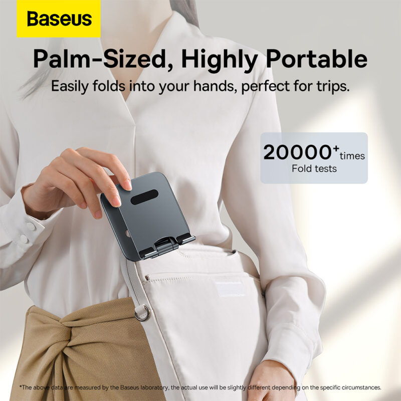 پایه نگهدارنده گوشی موبایل و تبلت بیسوس مدل BASEUS DESKTOP BIAXIAL FOLDABLE METAL STAND