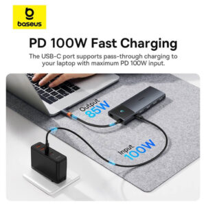 نقد و بررسی هاب 11 پورت USB-C بیسوس مدل BASEUS BS-OH098