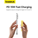 پاوربانک مگنتی 5000 میلی آمپر ساعتی بیسوس مدل BASEUS MAGPRO POWER BANK PRO MAGNETIC BRACKET WIRELESS FAST CHARGING 5000MAH 20W