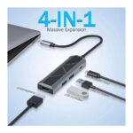 هاب USB-C چهار پورت ردراگون مدل REDRAGON CRUX UCA4