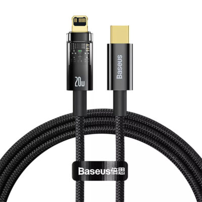 کابل تبدیل USB-C به لایتنینگ بیسوس مدل BASEUS USB-C TO LIGHTNING CHARGING CABLE 20W به طول 1 متر