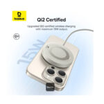 شارژر بی سیم 15 وات بیسوس مدل BASEUS SLIMPLE MINI4 MAGNETIC WIRELESS CHARGING STAND QI2 UNIVERSAL 15W