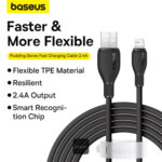 کابل شارژ USB به لایتنینگ بیسوس مدل BASEUS USB TO LIGHTNING CHARGING CABLE 12W به طول 2 متر