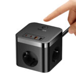 چند راهی و هاب شارژ 7 پورت و 30 وات بیسوس مدل BASEUS POWERCOMBE POWER STRIP 3AC-3U-1C 30W