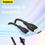 کابل شارژ USB به لایتنینگ بیسوس مدل BASEUS USB TO LIGHTNING CHARGING CABLE 12W به طول 2 متر