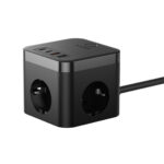 چند راهی و هاب شارژ 7 پورت و 30 وات بیسوس مدل BASEUS POWERCOMBE POWER STRIP 3AC-3U-1C 30W