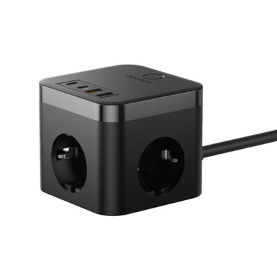 چند راهی و هاب شارژ 7 پورت و 30 وات بیسوس مدل BASEUS POWERCOMBE POWER STRIP 3AC-3U-1C 30W