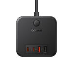 چند راهی و هاب شارژ 7 پورت و 30 وات بیسوس مدل BASEUS POWERCOMBE POWER STRIP 3AC-3U-1C 30W