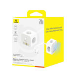 چند راهی برق سه سوکت 4000 وات بیسوس مدل BASEUS POWERCOMBO CUBE POWER STRIP 3AC+3U+1C 20W