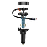 شارژر فندکی فست شارژ ماشین USB و تایپ سی 60 وات بیسوس مدل BASEUS ENJOYMENT PRO CAR CHARGER U+RETRACTABLE TYPE-C CABLE