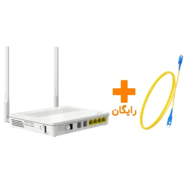 مودم فیبر نوری هوآوی مدل HUAWEI HG8245H UPC استوک رنگ سفید به همراه کابل فیبر رایگان